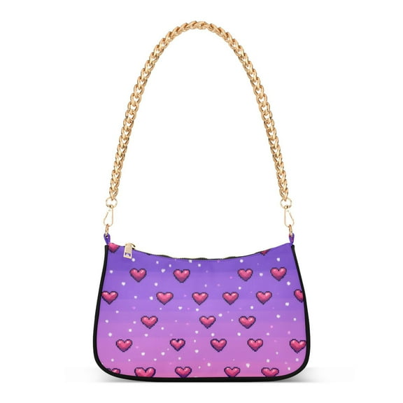 FORMRS Womens Shoulder Bag with Chain Strap Clutch Purse Cute Tote Handbag, Pixel Love