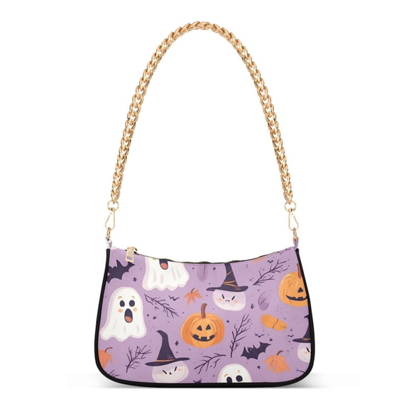 FORMRS Womens Shoulder Bag with Chain Strap Clutch Purse Cute Tote Handbag, Purple Cute Halloween