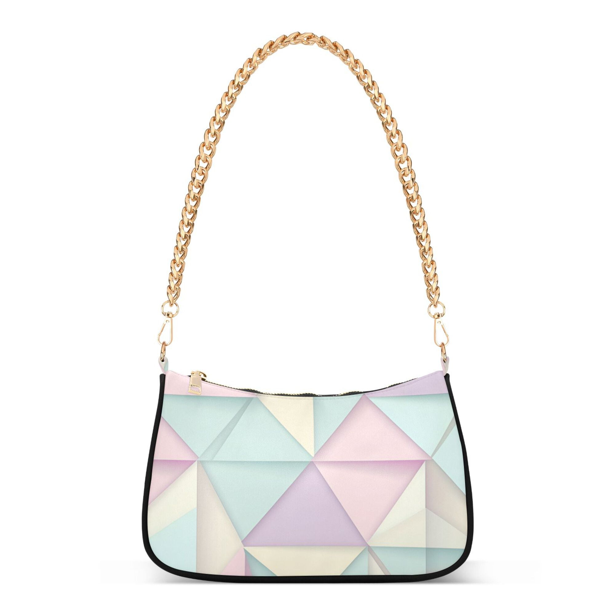 FORMRS Womens Shoulder Bag with Chain Strap Clutch Purse Cute Tote Handbag, Purple Geometric
