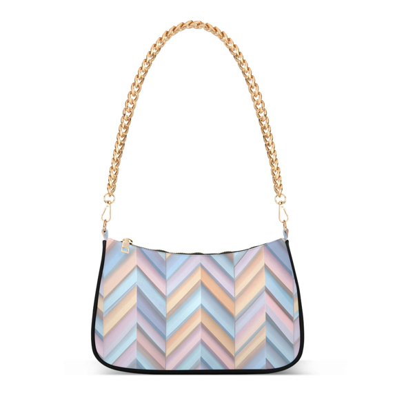 FORMRS Womens Shoulder Bag with Chain Strap Clutch Purse Cute Tote Handbag, Purple Geometric