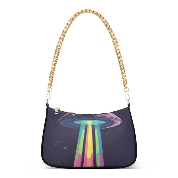 FORMRS Womens Shoulder Bag with Chain Strap Clutch Purse Cute Tote Handbag, Purple UFO