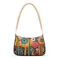 thumbnail image 1 of FORMRS Womens Shoulder Bag with Chain Strap Clutch Purse Cute Tote Handbag, Red Colorful Flowers with Dots, 1 of 7