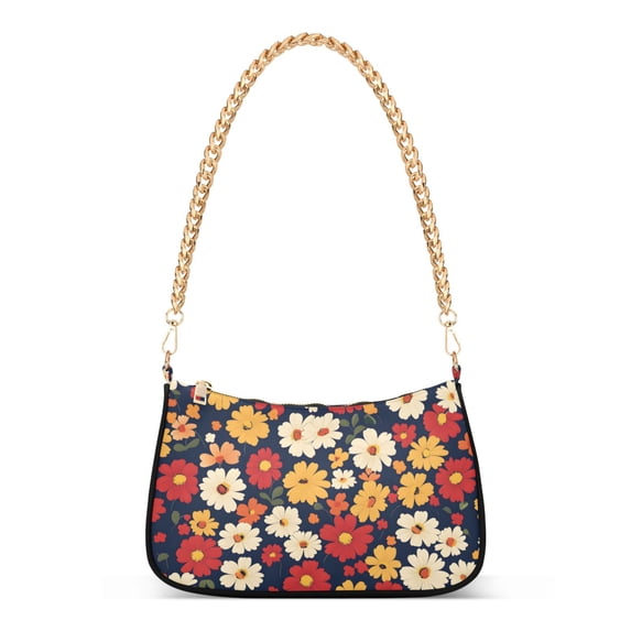 FORMRS Womens Shoulder Bag with Chain Strap Clutch Purse Cute Tote Handbag, Red Floral