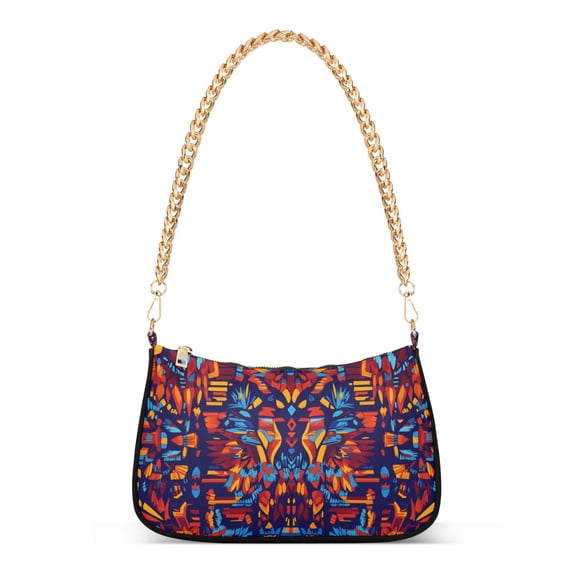 FORMRS Womens Shoulder Bag with Chain Strap Clutch Purse Cute Tote Handbag, Red Geometric Eagle