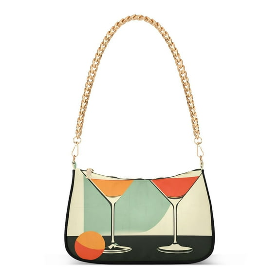 FORMRS Womens Shoulder Bag with Chain Strap Clutch Purse Cute Tote Handbag, Red Glasses