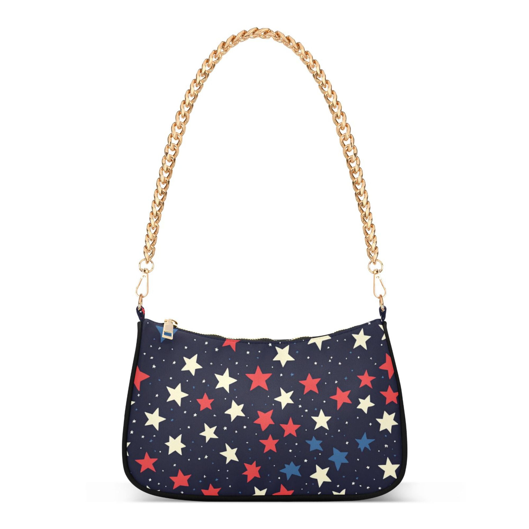 FORMRS Womens Shoulder Bag with Chain Strap Clutch Purse Cute Tote Handbag, Red Starry Pattern