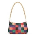 thumbnail image 1 of FORMRS Womens Shoulder Bag with Chain Strap Clutch Purse Cute Tote Handbag, Red and Purple Plaid Pattern, 1 of 7