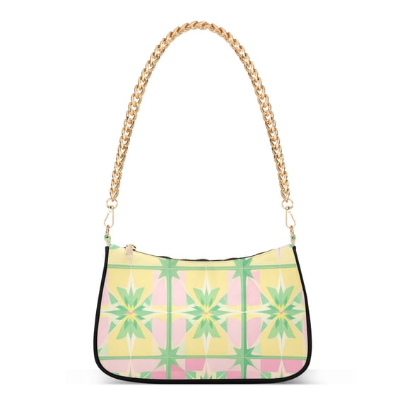 FORMRS Womens Shoulder Bag with Chain Strap Clutch Purse Cute Tote Handbag, Retro Beige Stars
