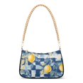 thumbnail image 1 of FORMRS Womens Shoulder Bag with Chain Strap Clutch Purse Cute Tote Handbag, Retro Plaid Lemon, 1 of 7