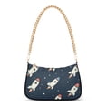 thumbnail image 1 of FORMRS Womens Shoulder Bag with Chain Strap Clutch Purse Cute Tote Handbag, Rocket Pattern, 1 of 7