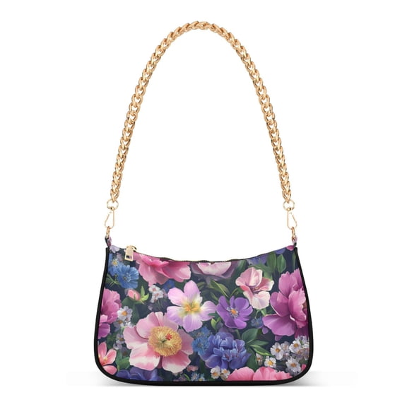 FORMRS Womens Shoulder Bag with Chain Strap Clutch Purse Cute Tote Handbag, Soft Pinks Flowers