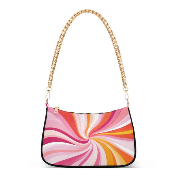 FORMRS Womens Shoulder Bag with Chain Strap Clutch Purse Cute Tote Handbag, Swirling Lines