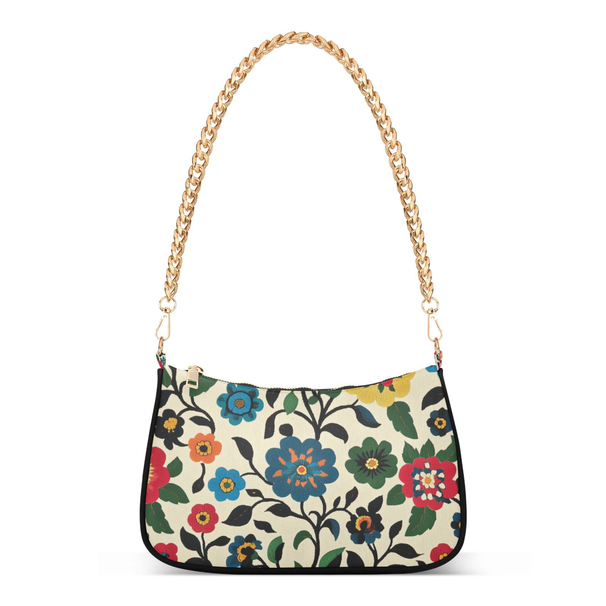 FORMRS Womens Shoulder Bag with Chain Strap Clutch Purse Cute Tote Handbag, Vibrant Floral