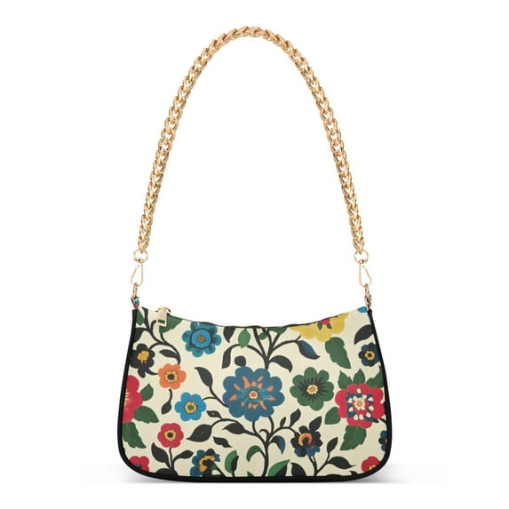 FORMRS Womens Shoulder Bag with Chain Strap Clutch Purse Cute Tote Handbag, Vibrant Floral