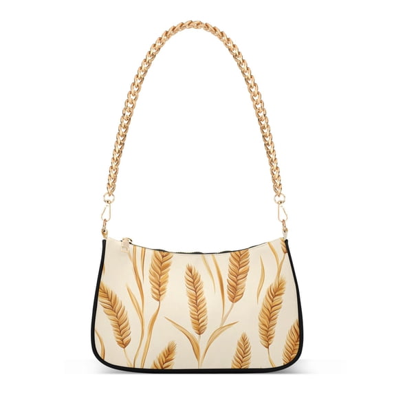 FORMRS Womens Shoulder Bag with Chain Strap Clutch Purse Cute Tote Handbag, Wheat Ears Pattern