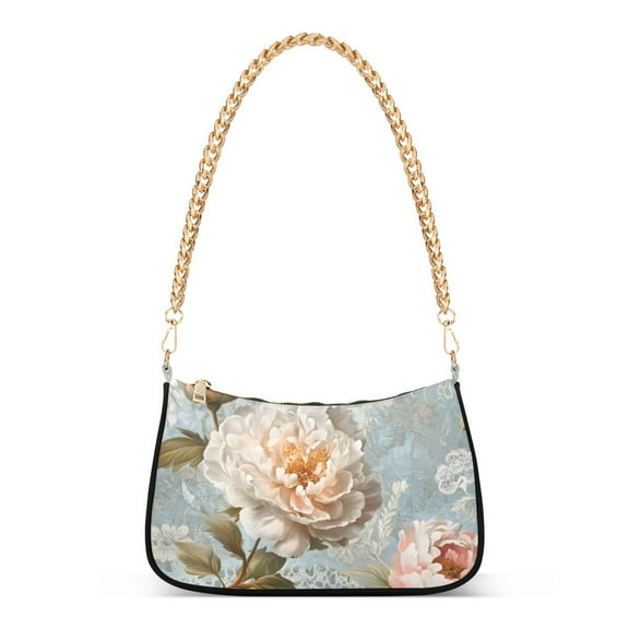 FORMRS Womens Shoulder Bag with Chain Strap Clutch Purse Cute Tote Handbag, Whimsical Rose