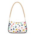 thumbnail image 1 of FORMRS Womens Shoulder Bag with Chain Strap Clutch Purse Cute Tote Handbag, White Minimalist Triangles, 1 of 7