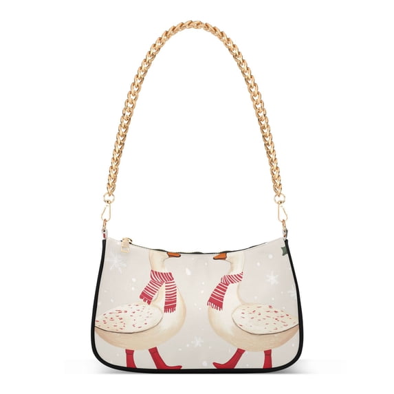 FORMRS Womens Shoulder Bag with Chain Strap Clutch Purse Cute Tote Handbag, Winter Geese