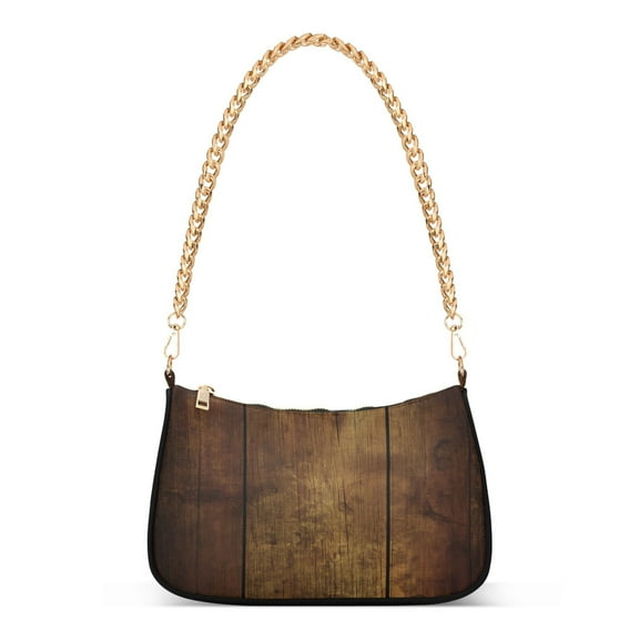 FORMRS Womens Shoulder Bag with Chain Strap Clutch Purse Cute Tote Handbag, Wood Grain