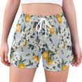 thumbnail image 1 of FORMRS Womens Swim Shorts Mesh Liner Quick Dry Casual Beach Board Bottom with Pockets, Sizes S-2XL, Blue Lemons Pattern, 1 of 9
