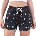 thumbnail image 1 of FORMRS Womens Swim Shorts Mesh Liner Quick Dry Casual Beach Board Bottom with Pockets, Sizes S-2XL, Blue Stars Pattern, 1 of 9