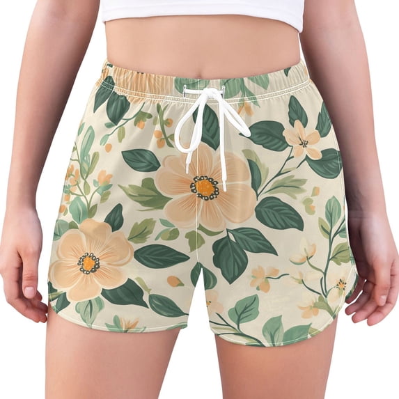 FORMRS Womens Swim Shorts Mesh Liner Quick Dry Casual Beach Board Bottom with Pockets, Sizes S-2XL, Floral Design