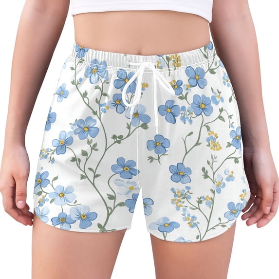 FORMRS Womens Swim Shorts Mesh Liner Quick Dry Casual Beach Board Bottom with Pockets, Sizes S-2XL, Forget Me Not