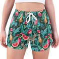thumbnail image 1 of FORMRS Womens Swim Shorts Mesh Liner Quick Dry Casual Beach Board Bottom with Pockets, Sizes S-2XL, Green Tropical Pattern, 1 of 9
