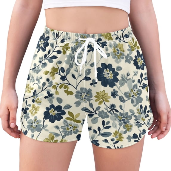 FORMRS Womens Swim Shorts Mesh Liner Quick Dry Casual Beach Board Bottom with Pockets, Sizes S-2XL, Light Floral