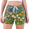 thumbnail image 1 of FORMRS Womens Swim Shorts Mesh Liner Quick Dry Casual Beach Board Bottom with Pockets, Sizes S-2XL, Orange Floral Garden, 1 of 9