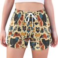 thumbnail image 1 of FORMRS Womens Swim Shorts Mesh Liner Quick Dry Casual Beach Board Bottom with Pockets, Sizes S-2XL, Red Geometric, 1 of 9