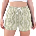 thumbnail image 1 of FORMRS Womens Swim Shorts Mesh Liner Quick Dry Casual Beach Board Bottom with Pockets, Sizes S-2XL, Sage Green Stripe Pattern, 1 of 9