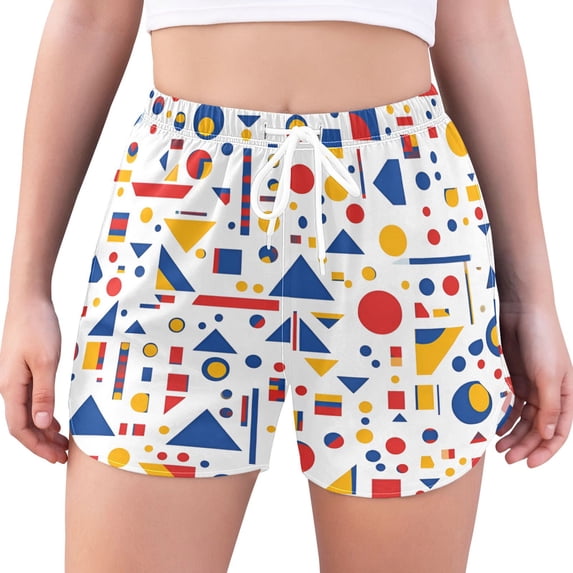 FORMRS Womens Swim Shorts Mesh Liner Quick Dry Casual Beach Board Bottom with Pockets, Sizes S-2XL, Simple Shapes