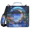 thumbnail image 1 of FORMRS Zipper Binder with Shoulder Strap 2-inch Ring 500 Sheet Capacity File Bag, Beautiful Floral Moon, 1 of 5