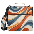 thumbnail image 1 of FORMRS Zipper Binder with Shoulder Strap 2-inch Ring 500 Sheet Capacity File Bag, Beige Abstract Wavy, 1 of 5