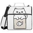 thumbnail image 1 of FORMRS Zipper Binder with Shoulder Strap 2-inch Ring 500 Sheet Capacity File Bag, Beige Chubby Cat, 1 of 5