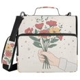 thumbnail image 1 of FORMRS Zipper Binder with Shoulder Strap 2-inch Ring 500 Sheet Capacity File Bag, Beige Cute Flower, 1 of 5