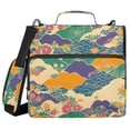 thumbnail image 1 of FORMRS Zipper Binder with Shoulder Strap 2-inch Ring 500 Sheet Capacity File Bag, Beige Floral Wave, 1 of 5
