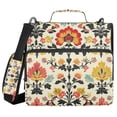 thumbnail image 1 of FORMRS Zipper Binder with Shoulder Strap 2-inch Ring 500 Sheet Capacity File Bag, Beige Floral, 1 of 5