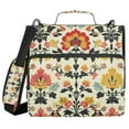 thumbnail image 1 of FORMRS Zipper Binder with Shoulder Strap 1.5-inch Ring 500 Sheet Capacity File Bag, Beige Floral, 1 of 5