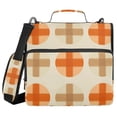 thumbnail image 1 of FORMRS Zipper Binder with Shoulder Strap 2-inch Ring 500 Sheet Capacity File Bag, Beige Geometric Pattern, 1 of 5