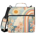 thumbnail image 1 of FORMRS Zipper Binder with Shoulder Strap 2-inch Ring 500 Sheet Capacity File Bag, Beige Rainbow Clouds, 1 of 5