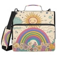 thumbnail image 1 of FORMRS Zipper Binder with Shoulder Strap 2-inch Ring 500 Sheet Capacity File Bag, Beige Rainbow, 1 of 5