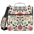 thumbnail image 1 of FORMRS Zipper Binder with Shoulder Strap 2-inch Ring 500 Sheet Capacity File Bag, Beige Red Floral, 1 of 5