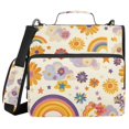 thumbnail image 1 of FORMRS Zipper Binder with Shoulder Strap 2-inch Ring 500 Sheet Capacity File Bag, Beige Retro Rainbow, 1 of 5