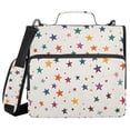 thumbnail image 1 of FORMRS Zipper Binder with Shoulder Strap 2-inch Ring 500 Sheet Capacity File Bag, Beige Stars, 1 of 5