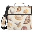 thumbnail image 1 of FORMRS Zipper Binder with Shoulder Strap 2-inch Ring 500 Sheet Capacity File Bag, Beige Watercolor Seashells, 1 of 5