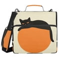 thumbnail image 1 of FORMRS Zipper Binder with Shoulder Strap 2-inch Ring 500 Sheet Capacity File Bag, Black Cat Orange Ball, 1 of 5