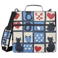 thumbnail image 1 of FORMRS Zipper Binder with Shoulder Strap 2-inch Ring 500 Sheet Capacity File Bag, Black Cats and Hearts, 1 of 5