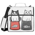 thumbnail image 1 of FORMRS Zipper Binder with Shoulder Strap 2-inch Ring 500 Sheet Capacity File Bag, Black Chubby Cat, 1 of 5